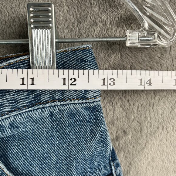 Badge Denim Shorts Women’s 14 Blue High Waist Vintage Bermuda Y2K Streetwear 90s - Picture 6 of 10